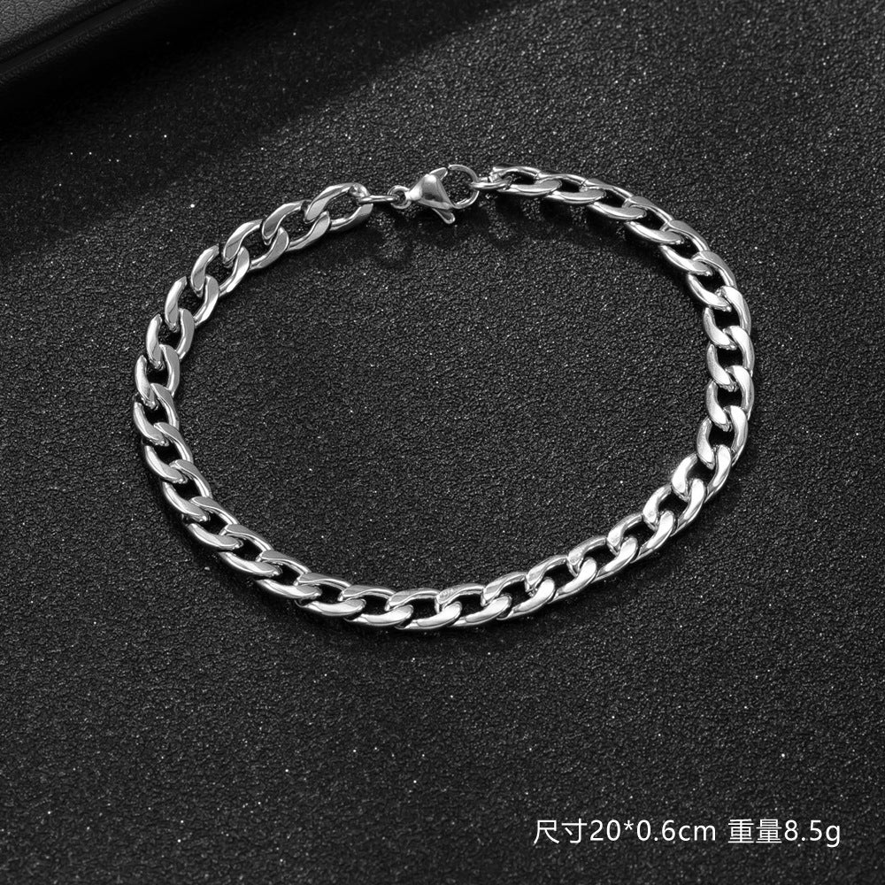Wholesale Hip hop trendy Cuban chain titanium bracelet